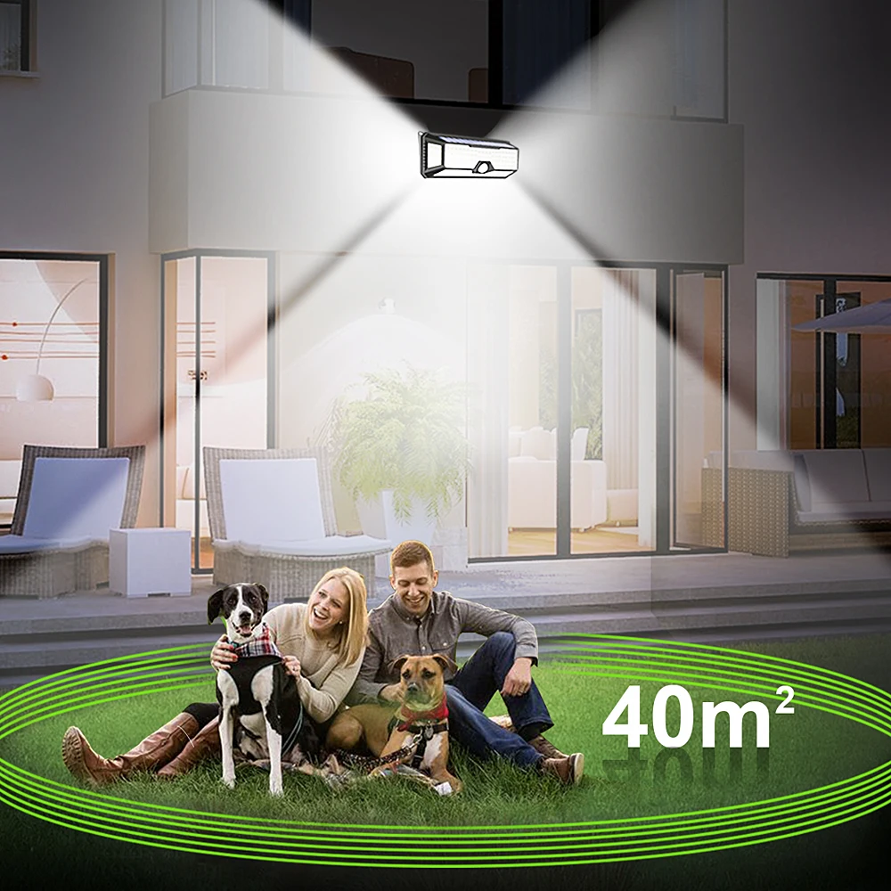 Outdoor Led Wall Light Solar Lamp Motion Sensor Waterproof 136 Led Solar Garden Light Security Gate Porch Light Outside Lighting