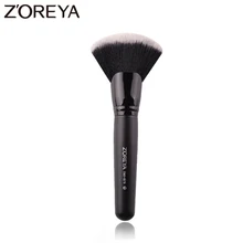 Zoreya брендовая профессиональная нейлоновая большая Веерная кисть Черная деревянная ручка кисти для макияжа Косметические Инструменты для румян