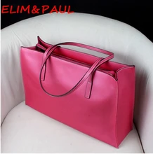 ELIM PAUL Genuine Leather Handbags Women Famous Designer Brand Bags Women Leather Handbags White Ladies Shoulder