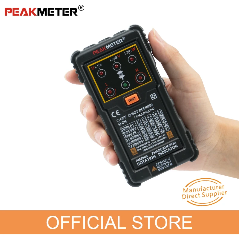 Тестер последовательности PEAKMETER PM5900 3 фазный ампервольтметр для измерения