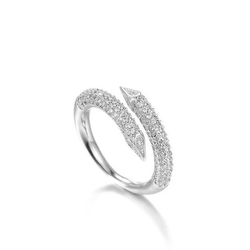 

[MeiBaPJ]Fashion Opening Nail Ring S925 Sterling Silver Ring Jewelry Fashion Personality Temperament all-match for Women Jewelry