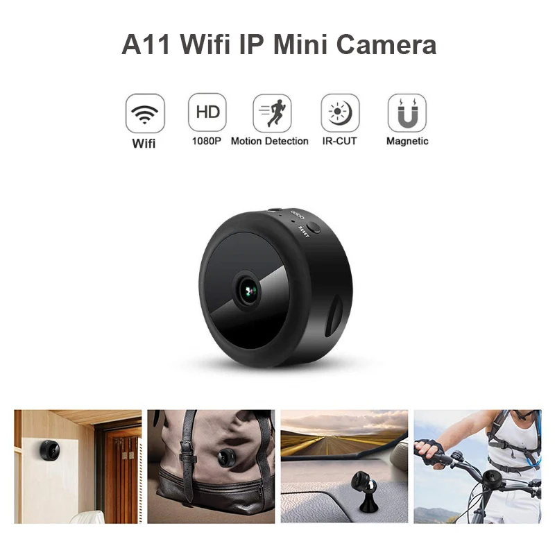 

A11 Wifi IP Mini Camera Full HD 1080P Secret Camera IR Night Vision Micro Camera Motion Detection Camera Support Hidden TF Card
