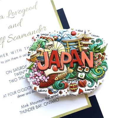 L180-KAYIYO Japan Thailand UK India Topographic Map 3D Fridge Magnet Travel Souvenir Refrigerator Magnetic Stickers Home Decortion (2)