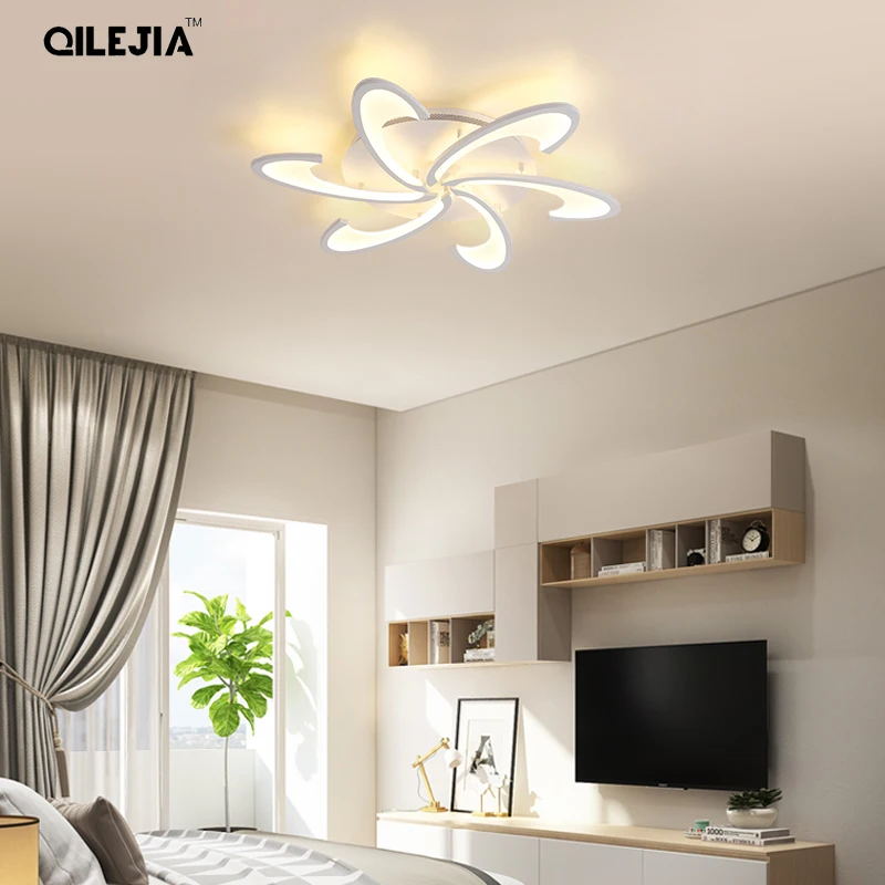 Современные потолочные светильники для гостиной, осветительная арматура для спальни, кухни, поверхностное крепление, пульт дистанционного управления, светодиодный светильник, AC90-260V QILEJIA