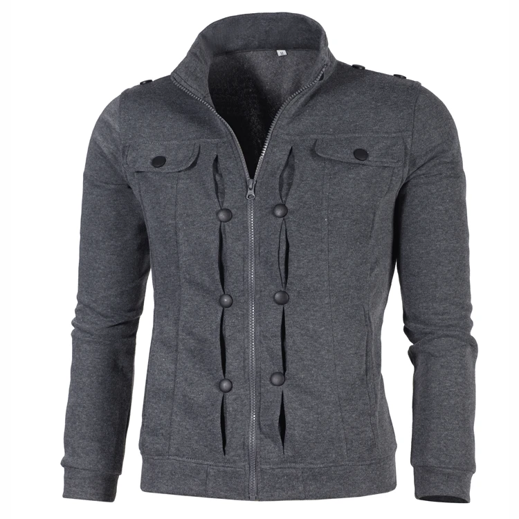 Hot Top Slim Men Sweatshirt Mens Cardigan Multi Button Hoodies Casual Men Tracksuits Popular For Male 6 Colors Asian Size 4XL