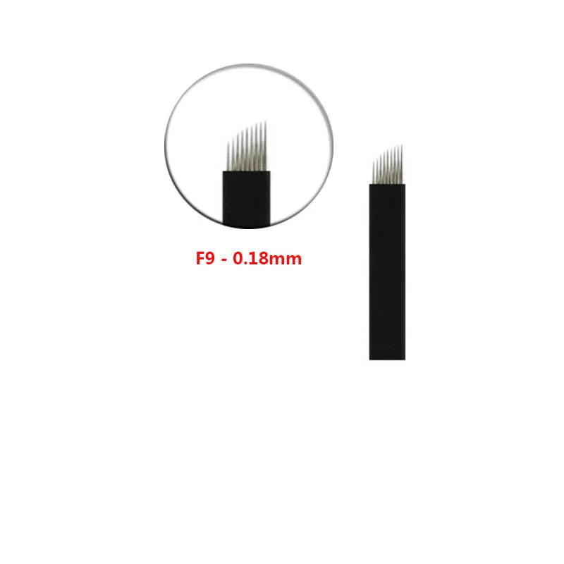 500 шт черные ламиновые микроблейдные иглы 0,18 мм u-образный 18 булавки лезвия, иглы для татуажа для перманентной ручка для микроблейдинга