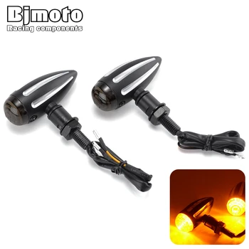 

BJMOTO Motorcycle LED Turn Signal Light Indicators M10 10MM Thread Bullet Amber LED Indicator Lights Lamp Blinker for dirt bike