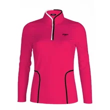 PGM, женские тонкие футболки для гольфа с воротником-стойкой, дышащие футболки на молнии с длинным рукавом, не впитывающие пот, одежда для гольфа, тенниса, гольфа, AA60455