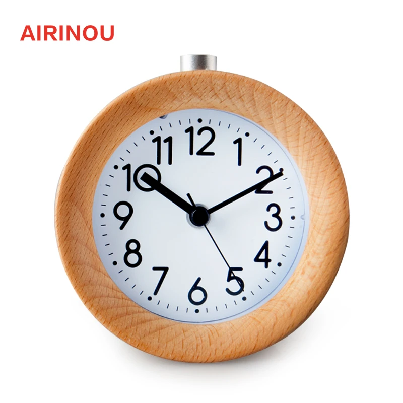 Airinou Circular Snooze Circular Modern Europe Needle Quartz Antique font b Wooden b font desktop table