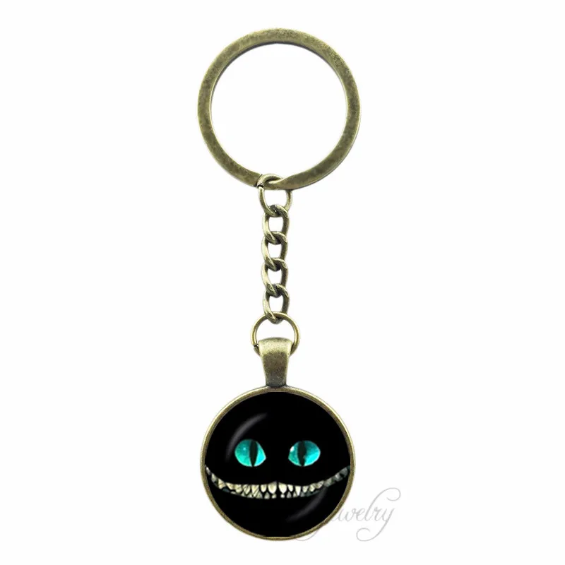 

2018 Hot Trendy Cat Cheshire Pendant Key Chains Alice in Wonderland Pendants Keychain Smiling Cat Key Chain Ring Jewelry