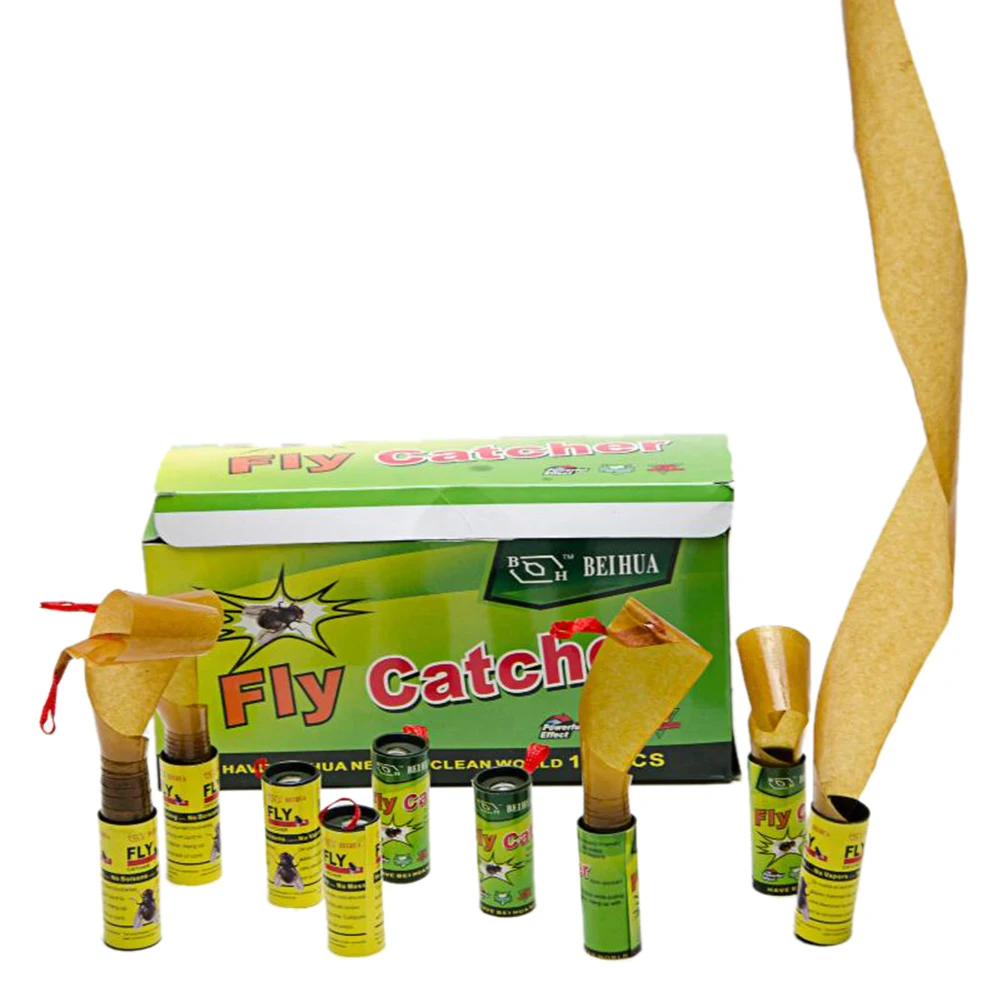 

4Pack of insects Glue Tape Strips Fly Glue Paper Catcher Catching and Killing All Flying Bugs and insects Pest Control