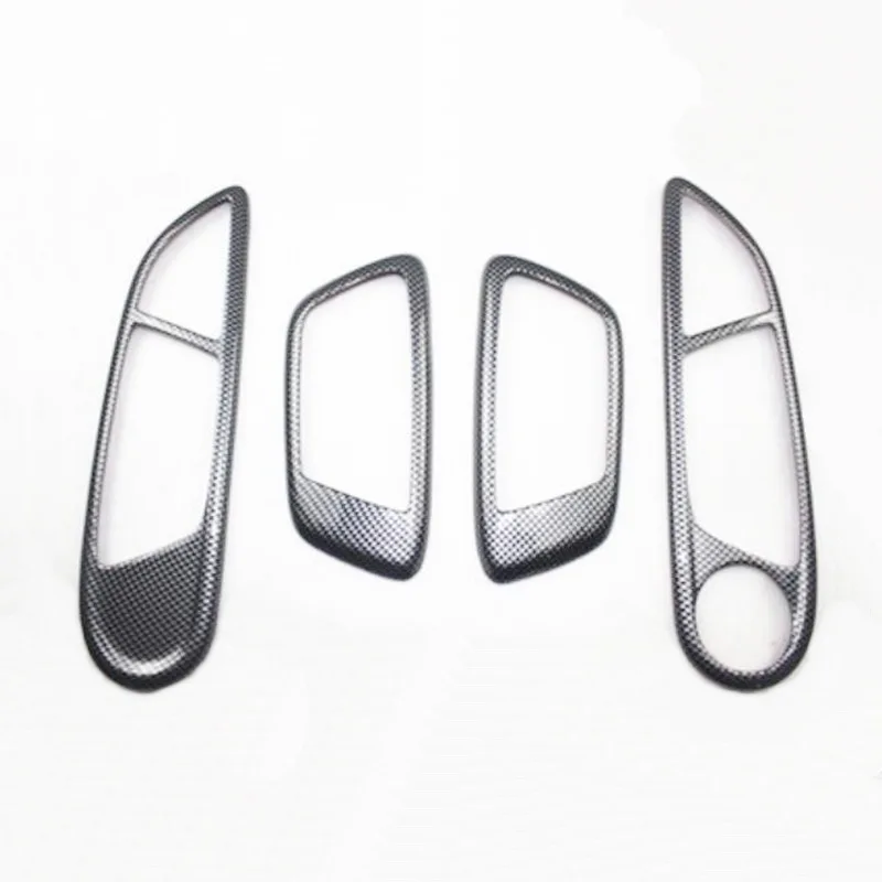 

Tonlinker Interior Car Door handle position Cover sticker for Ford Fiesta 2009-14 Car styling 4 Pcs Carbon fiber Cover Stickers