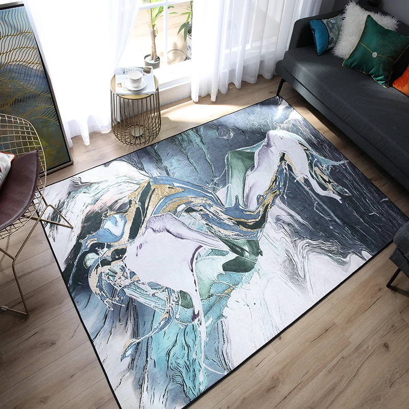 Abstract INS metal modern short fluff carpet home bedroom bedside entrance elevator floor mat sofa coffee table anti slip | Дом и сад