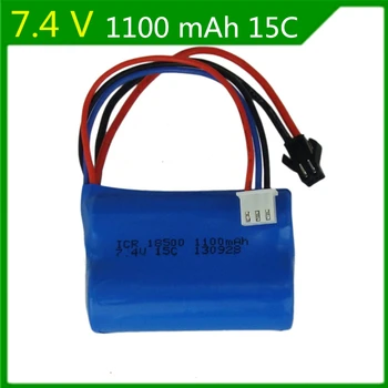 

7.4V 1100mAH Remote control helicopter General Li battery 1100mAH 15C 7.4V discharge Lipo battery 18500 SM Plug