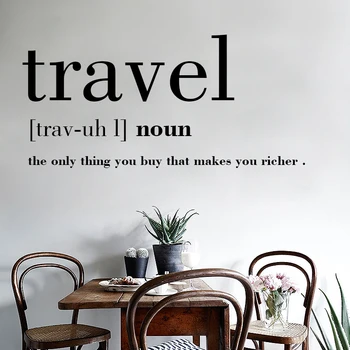 

Travel Definition Quote Vinyl Wall Stickers Minimalist Mural Nordic Wall Art Decal for Living Room Home Decor