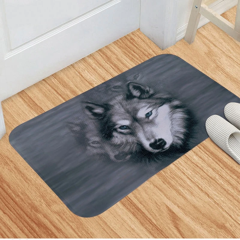 

Flannel Anti-slip Mats Cartoon Animal Printed Rectangular Mat Entrance Doormats Washable Kitchen Floor Bathroom 40*60cm Mat