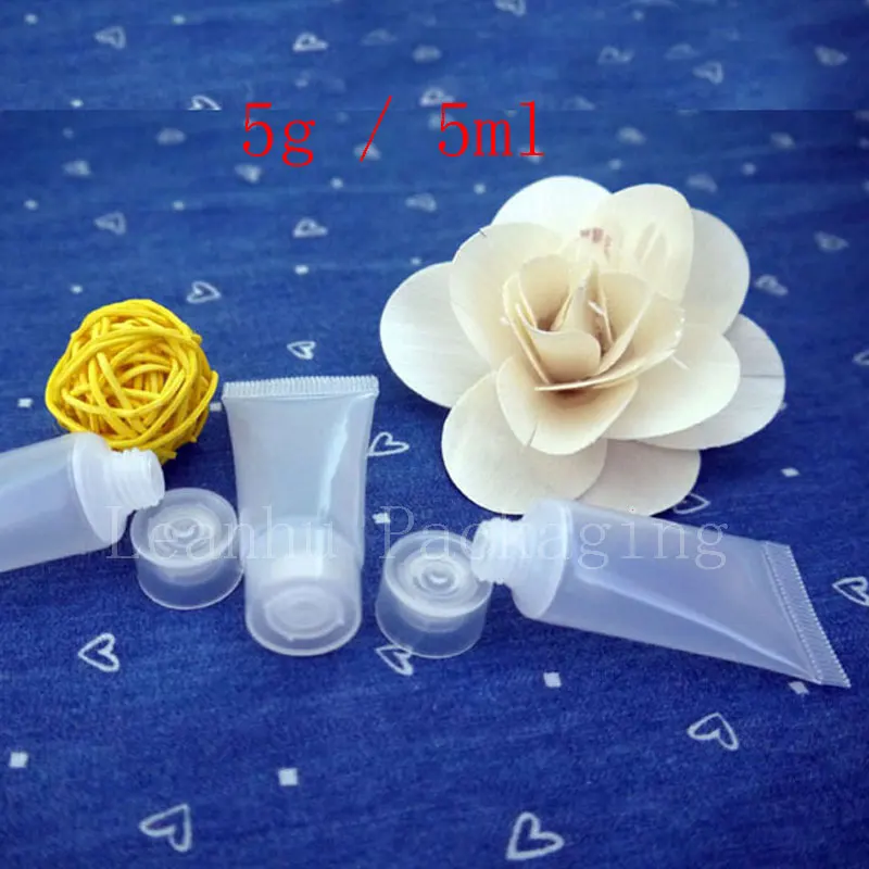 

5g X 100 Empty Mini Clear Cosmetic Soft Tube 5cc Plastic Cosmetic Container , Sample Bottles Hotel personal care plastic vials