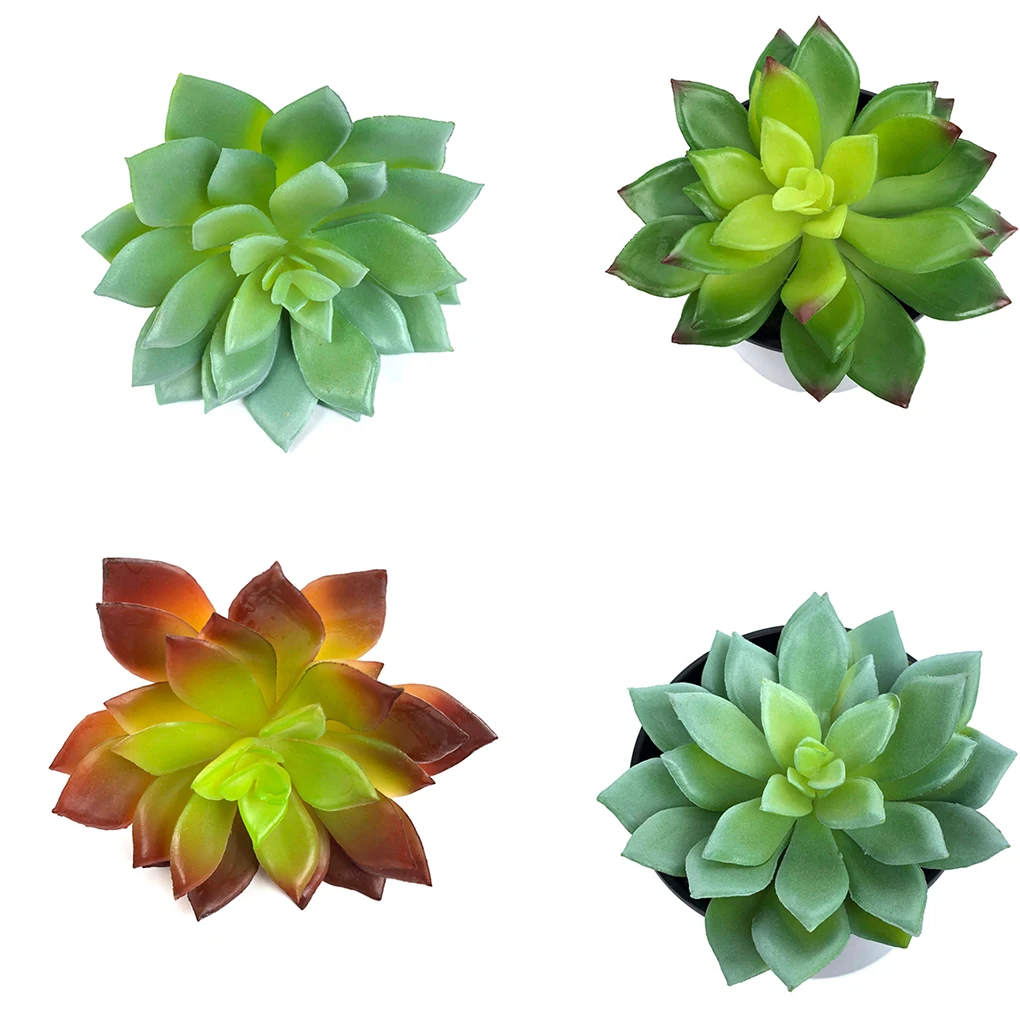 Simulations Mini Lotus Flower Bonsai plant Succulents Fake Plastic Artificial Plants Home Garden Living Room Decorations