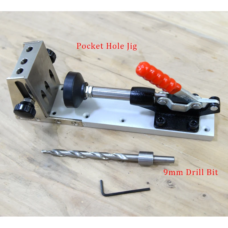 High Quality Steel Pocket Hole Jig Kit System Step Drill Bit 9mm Woodworking Angle Drilling Holes Guide Wood Tools High Quality Steel Pocket Hole Jig Kit System Step Drill Bit 9mm Woodworking Angle Drilling Holes Guide Wood Tools