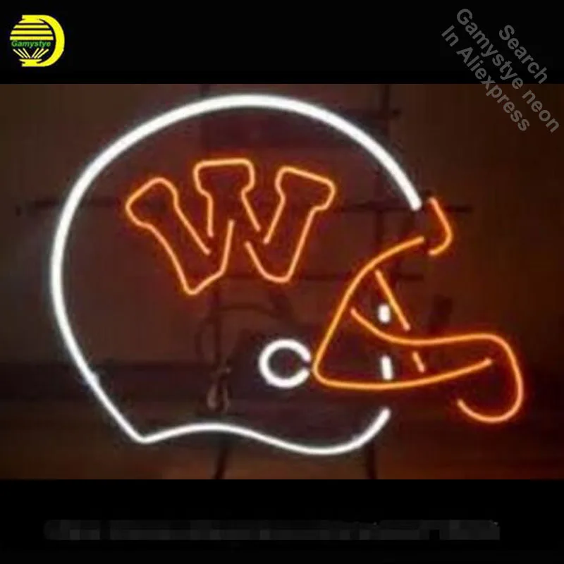 

Neon Sign for Sports Team WB Helmet Neon Tube sign handcraft Commercial Hotel windows Neon Flashlight sign Decorate Beer Bar pub