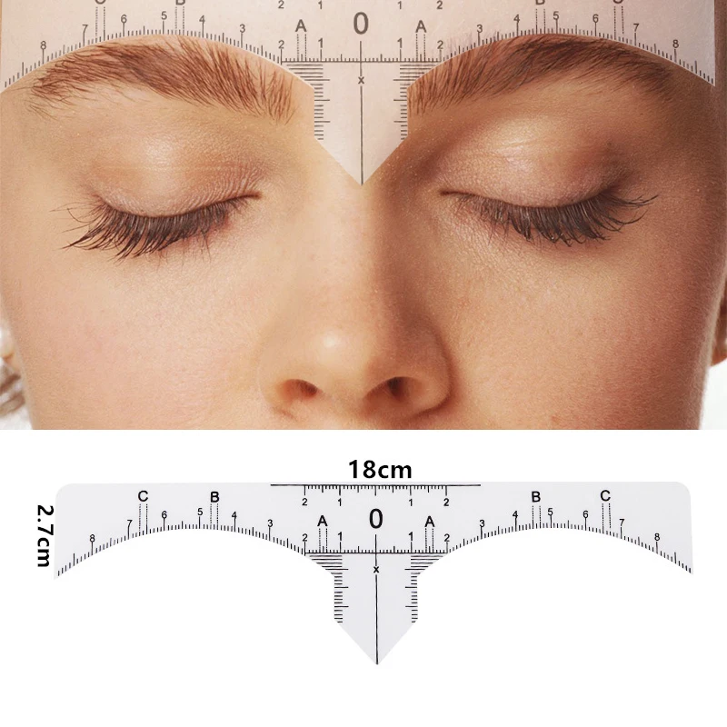 10 шт. многоразовый Полупостоянный карандаш для бровей, трафарет для макияжа, инструмент для измерения бровей, направляющая линейка для бровей