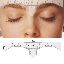 10PC Reusable Semi Permanent Eyebrow RulerMicroblading Calliper Stencil Makeup Eye Brow Measure Tool Eyebrow Guide Ruler best deal new women magnetic microblading makeup brow measure eyebrow guide ruler permanent tools positioning ruler 1 set