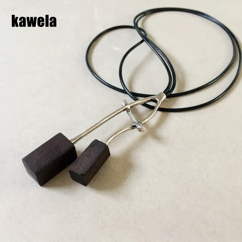 

Free Shipping New Design Black Rope Rectangle Sandalwood Charm Tree Branch Pendant Necklace