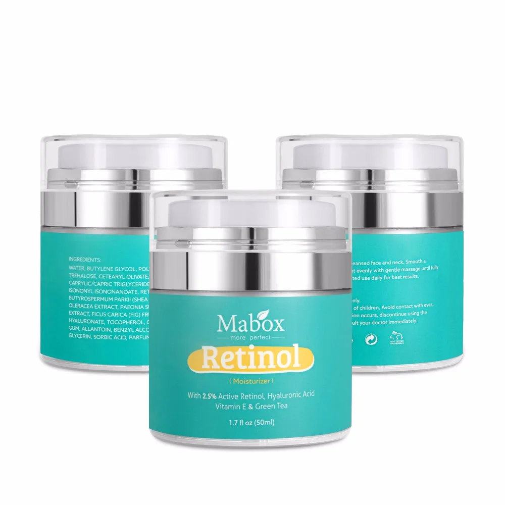 

Mabox Retinol Moisturizer Face Cream Vitamin E Collagen Retin Anti Aging Wrinkles Acne Hyaluronic Acid Anti-aging Serum