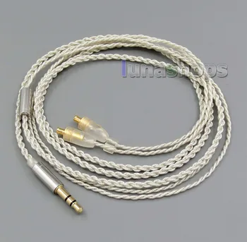

LN005540 3.5mm Earphone Silver Foil Plated PU Skin Cable For Audio-Technic ATH-CKS1100 ATH-E40 ATH-E50 ATH-E70 ATH-ESW950