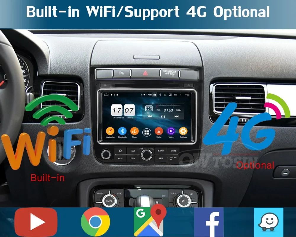 " ips 8 Core 4G ram+ 64G rom Android 9,0 автомобильный dvd-радио GPS для Volkswagen Touareg- DSP CarPlay Parrot BT стерео Adas