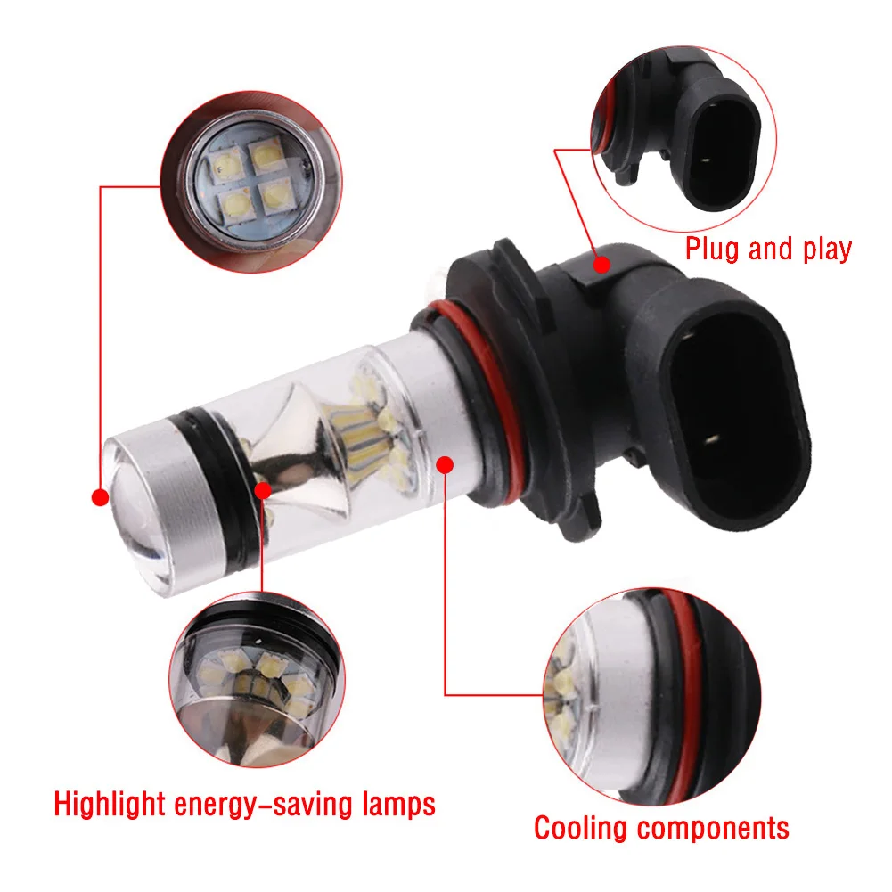 2 шт. Автомобильные светодиодные лампы H1 H3 H4 H7 H8/H11 9005 9006 2828SMD 100 Вт|lamp bulb|100w ledled 100w |