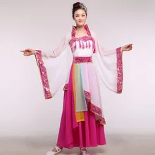 Династии Тан пьяный принцесса Ян шифон Классическая танцевальный костюм вентилятор и зонтик танцевальный костюм