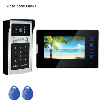

Hotsale 7inch tft lcd touch screen video door phone intercom system matal outdoor unit password doorbell night vision 1v1system