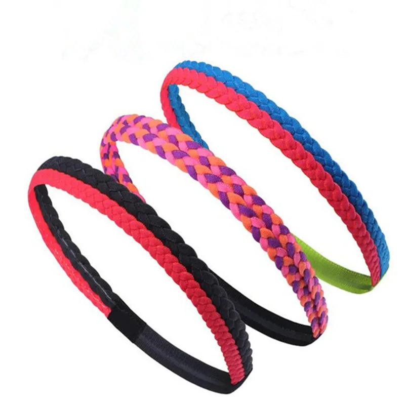 Women Sports Yoga Hair Bands Anti slip Elastic Rubber Thin Sports Headband Running gym dancer