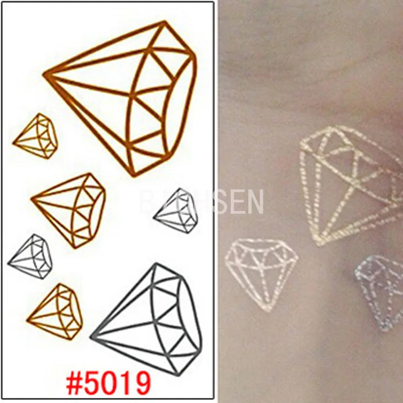 Cheap Gold Tattoo Flash Tatto Diamond Flash Temporary Golden Tattoo Sticker Tattoos Temporary