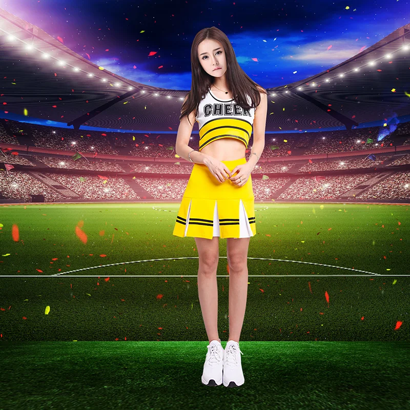 

2019 summer football girl sports dress cheerleading dress sports cheerleader gymnastics clothing women adults school uniforms
