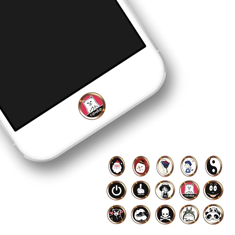 

Cartoon cute Touch Home Button Sticker For iPhone 5 6 6S 7 8 Plus For Ipad air 2 mini Fingerprint Identification Keypad
