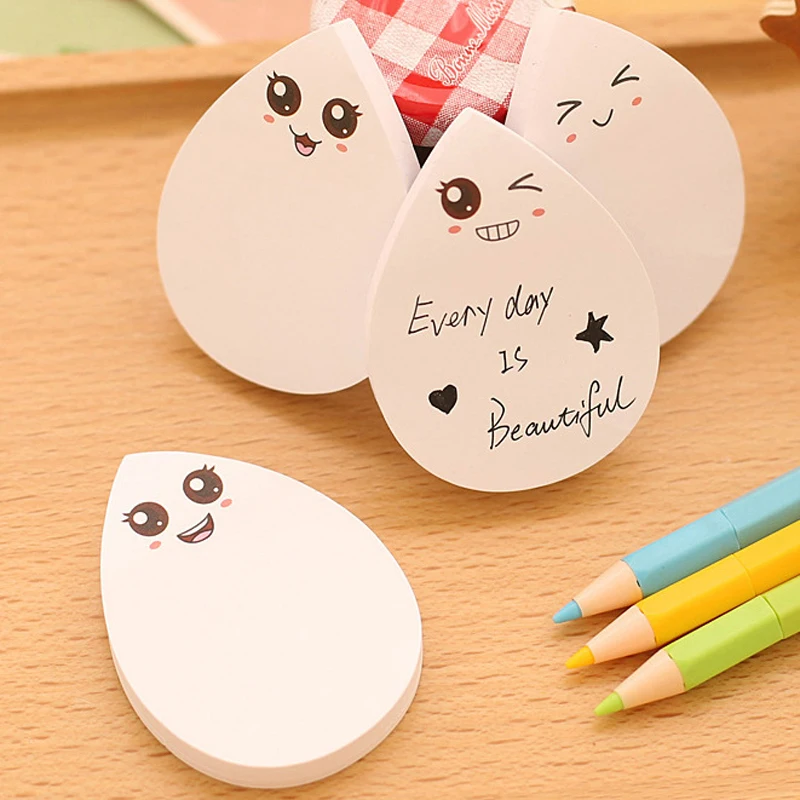 Cute Water Droplets Emotion Convenient Stickers Toy Memo Pad Sticky Notes Planner Notepad Kids | Игрушки и хобби