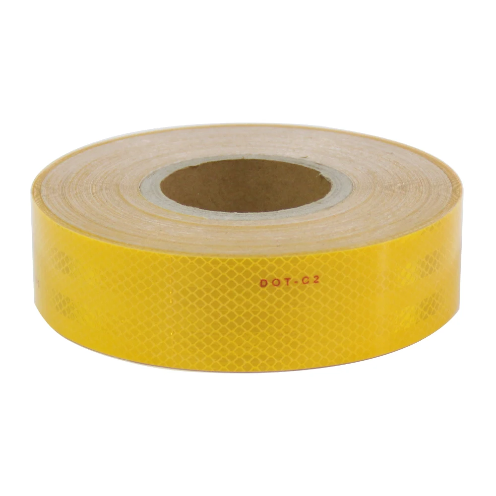 

DOT C2 Reflective Conspicuity Diamond Grade Tape Automotive Motorcycle Trailer Tractor Truck Reflectors yellow 2"x150'