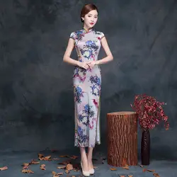 2017 Винтаж Cheongsam пикантные длинные Qipao Oriental Стиль Платья для женщин традиционные китайское платье Китай Костюмы магазине Чино tradicional