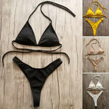 

Women Push-up Soft Bra Bandage Bikini Set Swimsuit Cotton Swimwear Bathing