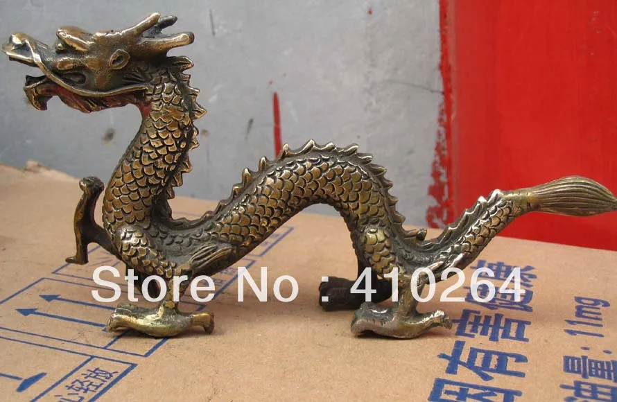 

0116P [old craft ] Fast shipping 22cm good luck chinese dragon Bronze Statue (A0314)