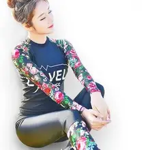 Для женщин Дайвинг серфинга пляжные Плавание Предохранители сыпи спорта людей рубашка с длинными рукавами Топы корректирующие брюк Брюки для девочек комплект