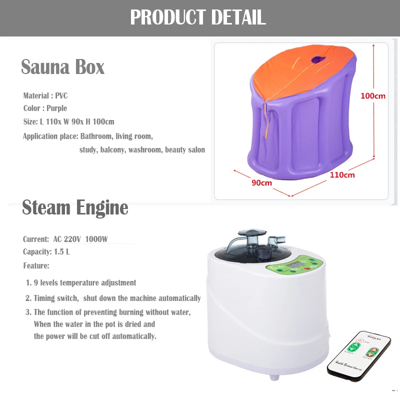 VamsLuna, портативная Паровая сауна с парогенератором, домашняя сауна, коробка для похудения, детоксин, сжигание калорий, облегчение боли, массаж