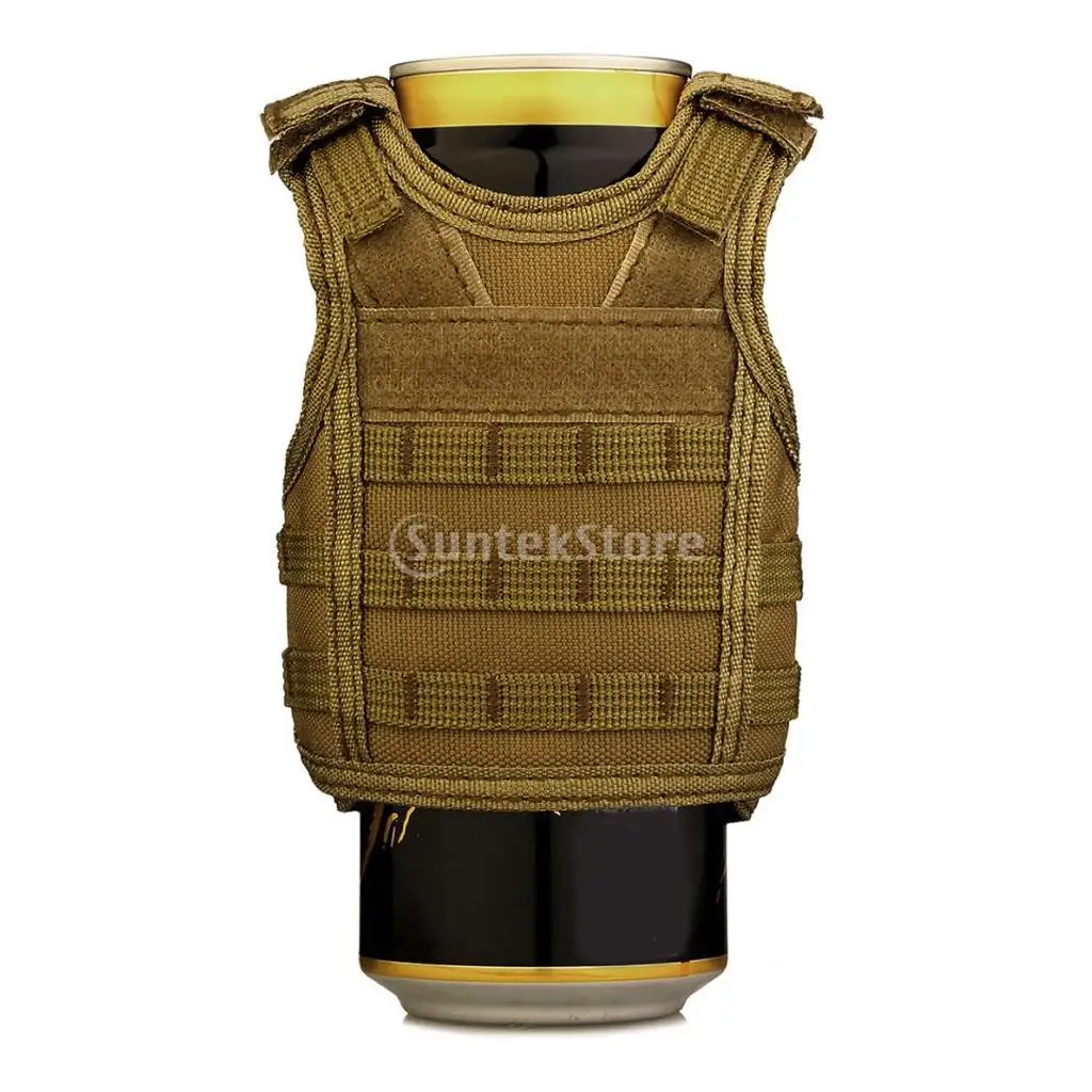Mini Military Army Tactical MOLLE Vest Style Beers Sleeve Cans Cover Bottles Stubby Holder Cool Bottle Decoration