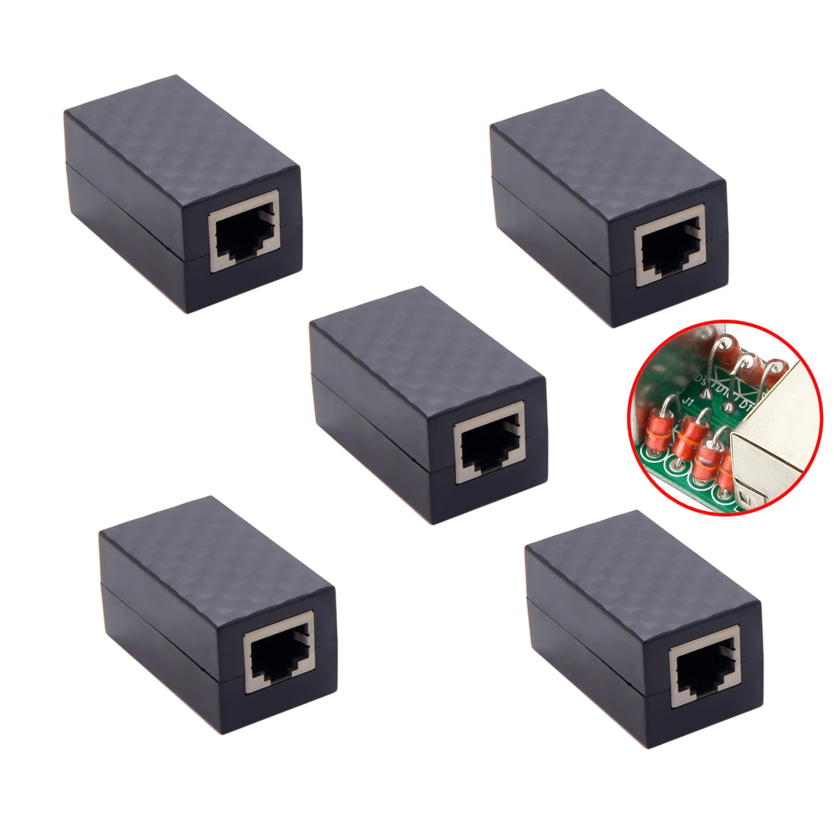 

Chenyang Lightning Protection RJ45 UTP STP CAT6 CAT5e Female to Female Network Lan Adapter Extender 5pcs/lot