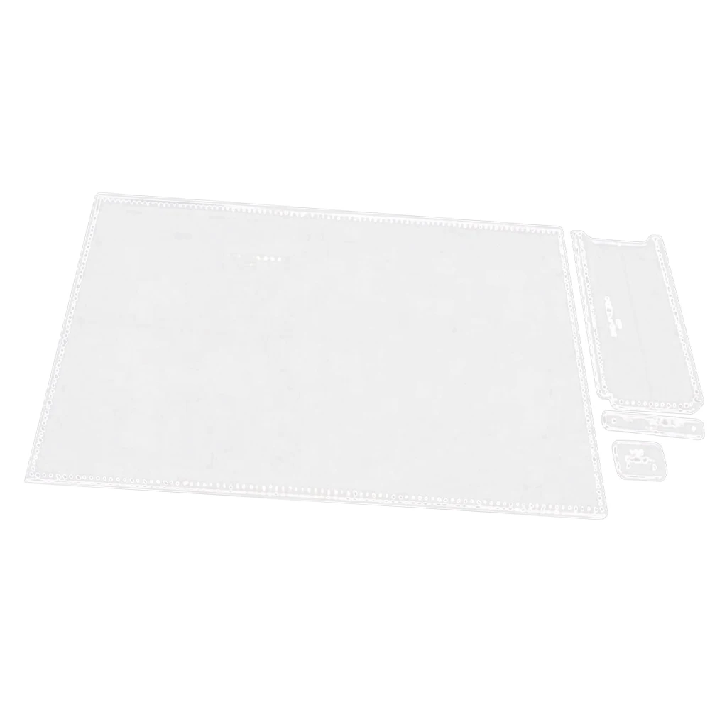 4Pcs Acrylic Clear Large Hand Bag Purse Wallet Stencil Template DIY Leather Craft