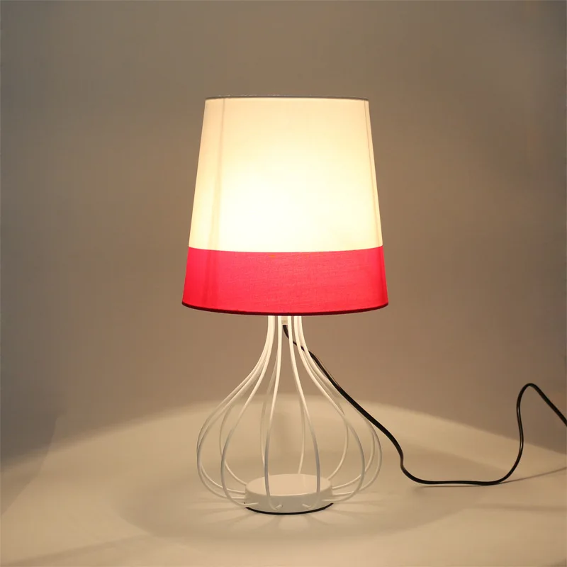 

TUDA 46X25cm Modern Minimalist Style Table Lamp Fabirc Lampshade Table Lamp For Bedroom Bedside Lamp Art Fashion Personality E27