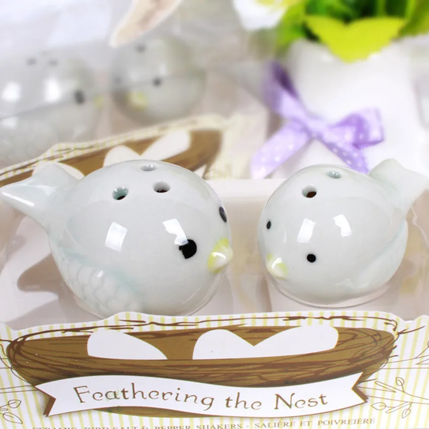 

Feathering the nest salt and pepper shakers Ceramic spice&Pepper Shakers party favors wedding gifts favors 20pcs/lot=10set /lot