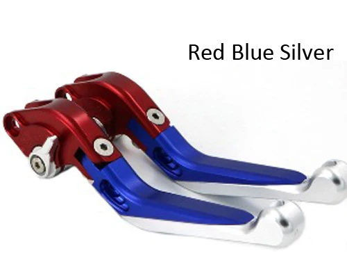 Red Blue Silver Тормозной рычаг сцепления для YAMAHA FZ07 FZ-07- 15 16 17 черный+ красный мотоцикл Регулируемый складной выдвижной логотип - Цвет: Red Blue Silver